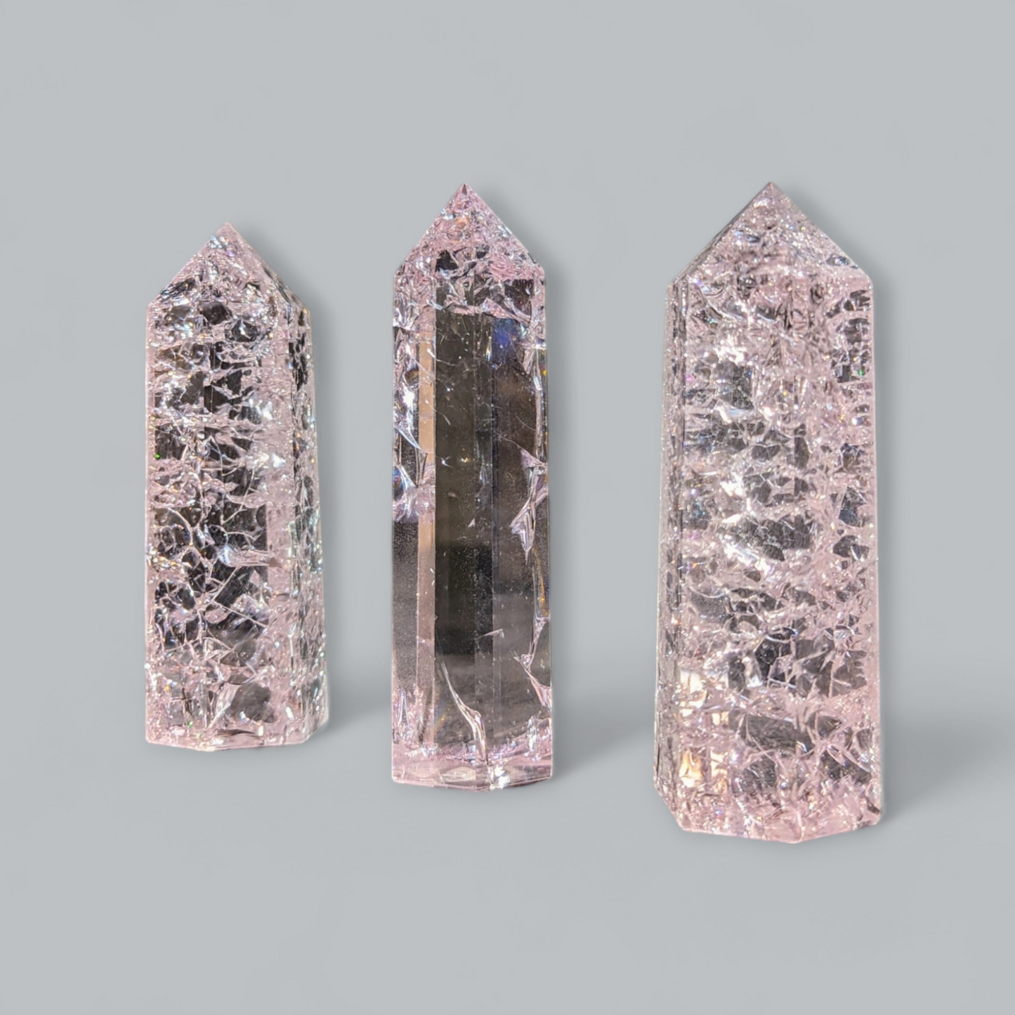 Pink Crackled Quartz Tower